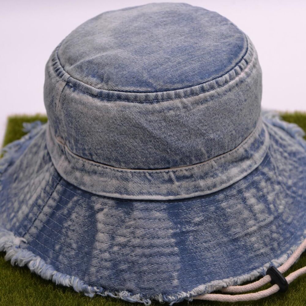 2150 Fashion Cotton Denim Distressed Bucket Hat, Sun Hat, Hat and BLU27 - Picture 7 of 9